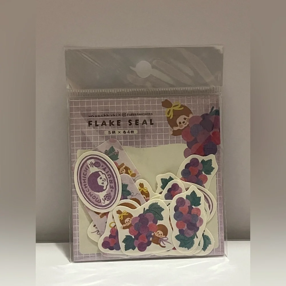 Monchhichi Fruit Series-Grape Sticker Flake Set